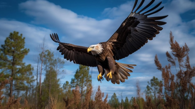 Hay un gran águila que vuela en el cielo ai generativo.