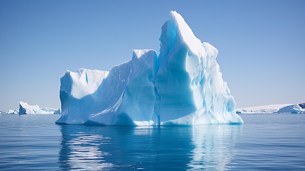 hay un gran iceberg flotando en el agua con una gran cantidad de hielo generativo ai