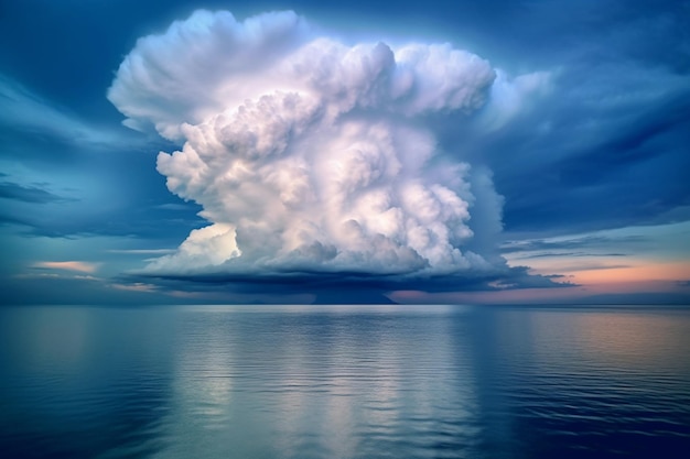 hay una gran nube que está sobre el agua generativa ai