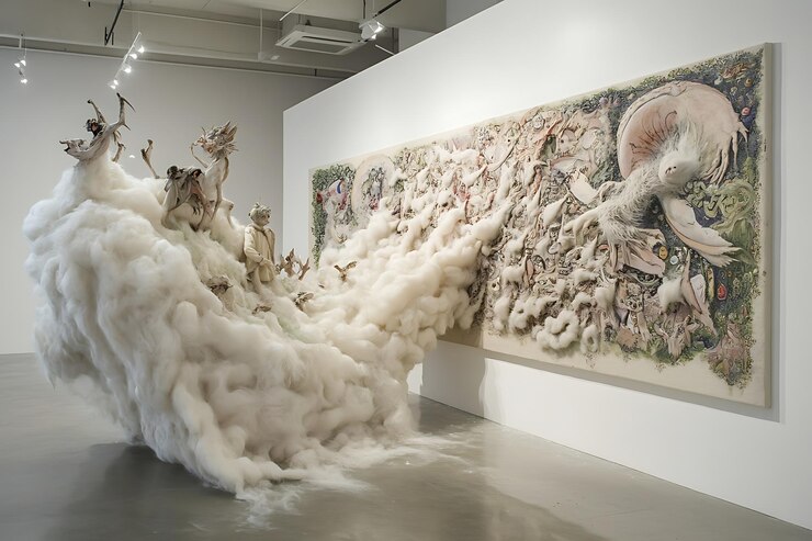 hay una gran pieza de arte que está en exhibición