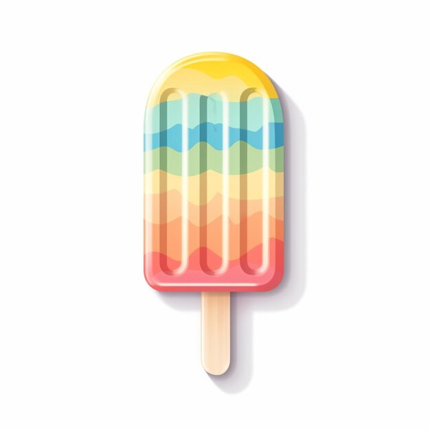 Foto hay un helado con un patrón de color arco iris en él generativo ai