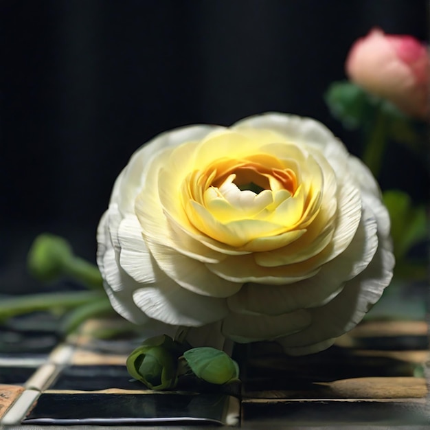 Hay hermosas flores de Ranunculus.