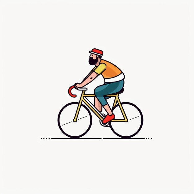 Hay un hombre montando una bicicleta con un sombrero en generativo ai