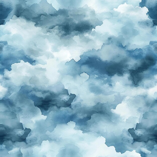 hay una imagen de un cielo lleno de nubes azules y blancas ai generativa