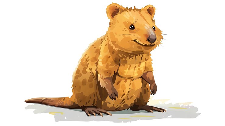 Foto hay una imagen de dibujos animados de un castor sentado en sus patas traseras