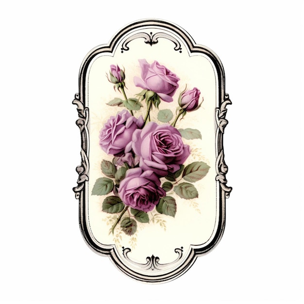 Hay una imagen de una imagen de un ramo de rosas púrpuras generativo ai