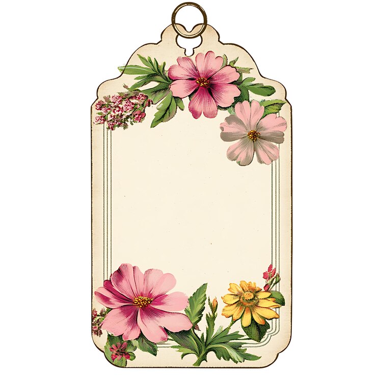 hay una imagen de un marco floral con flores en él