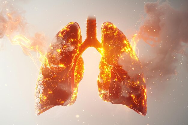 Hay una imagen de un par de pulmones en el aire generativo ai