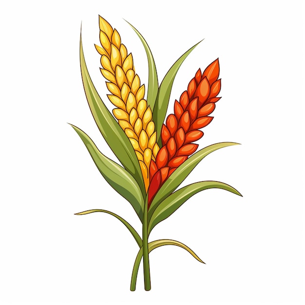 Hay una imagen de una planta con flores naranjas y amarillas generativas ai