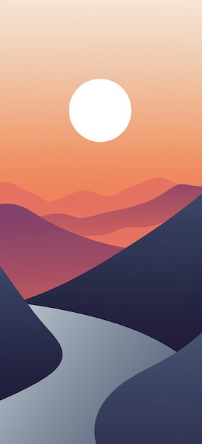 Hay una imagen de una puesta de sol sobre una cordillera generativa ai