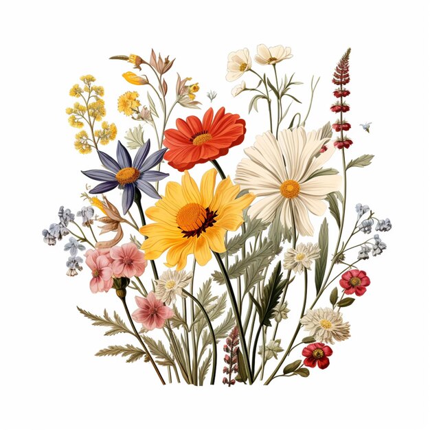 Hay una imagen de un ramo de flores que están en la imagen generativa ai