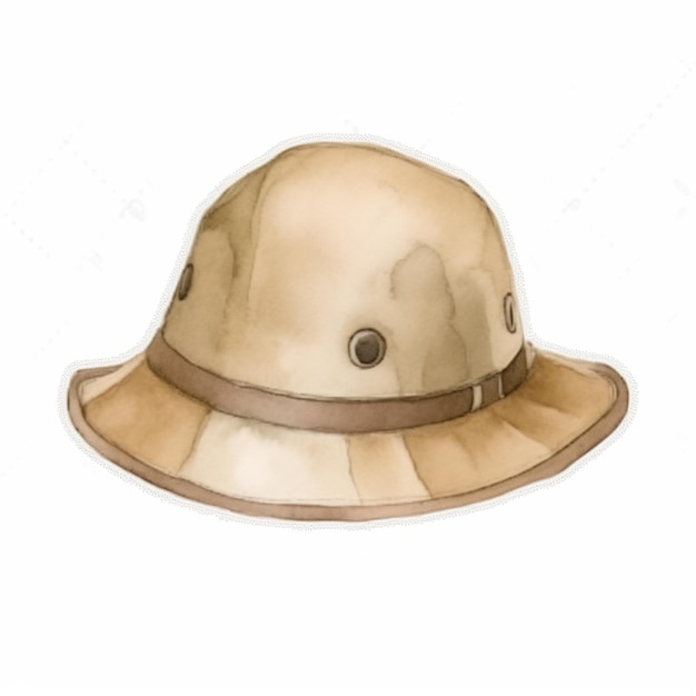 Foto hay una imagen de un sombrero con una banda marrón ai generativa