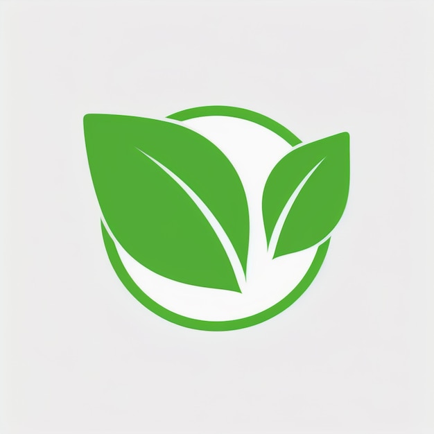 hay un logotipo de hoja verde en un fondo blanco generativo ai