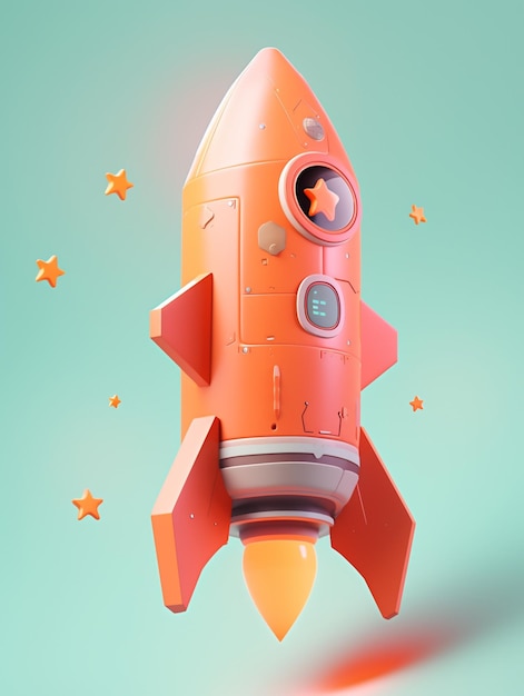 Foto hay un modelo de papel de un cohete espacial con una estrella en el lado generativo ai