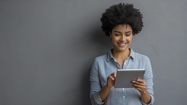 Foto hay un montón de maneras rápidas y fáciles de ganar dinero en línea foto de una mujer joven usando una pestaña digital