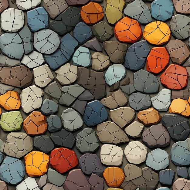 hay un montón de piedras que son todos de diferentes colores generativo ai