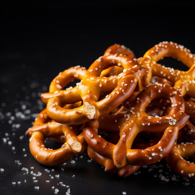 hay un montón de pretzels con sal encima ai generativa