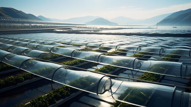 hay muchas botellas de vidrio con plantas creciendo dentro de ellas IA generativa