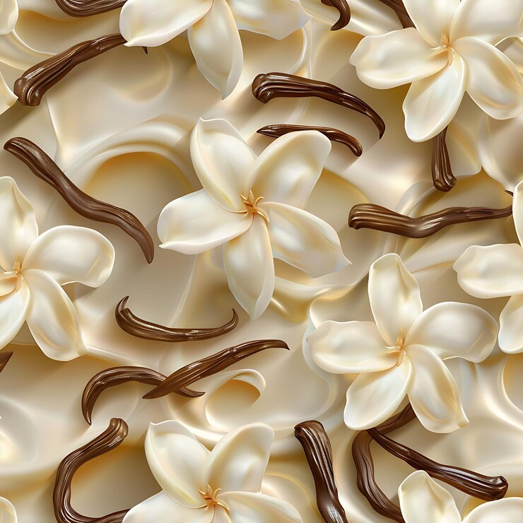 hay muchas flores blancas en un pastel blanco con chocolate