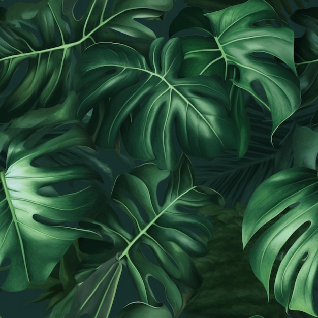 Foto hay muchas hojas verdes que están en una planta generativa ai