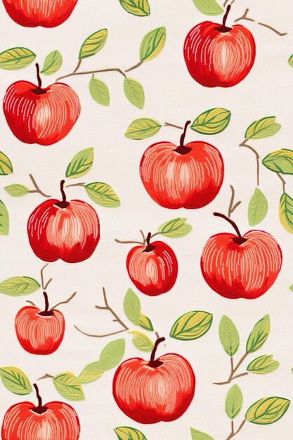 Hay muchas manzanas que están en una superficie blanca generativa ai