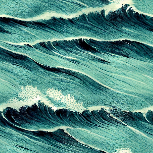 hay muchas olas en el océano con un cielo azul ai generativo