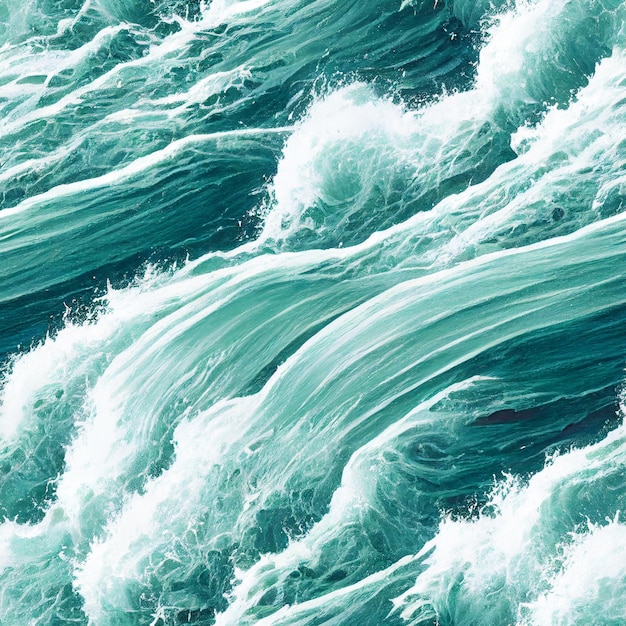 hay muchas olas en el océano que son muy azules ai generativa