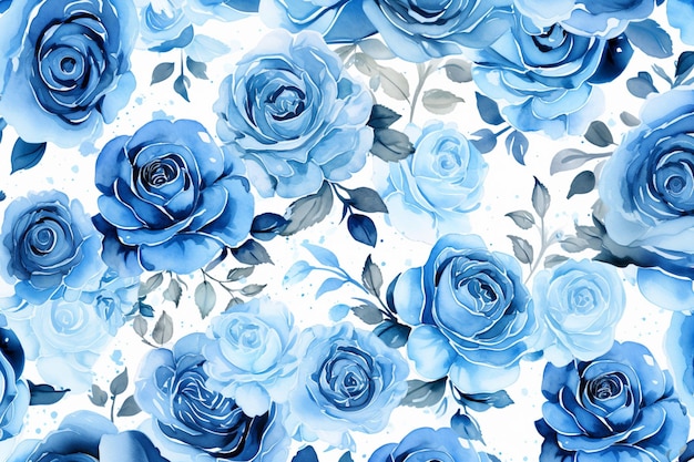 Foto hay muchas rosas azules en un fondo blanco generativo ai