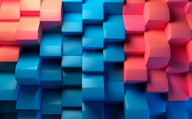 hay muchos bloques de diferentes colores apilados en una pared ai generativo