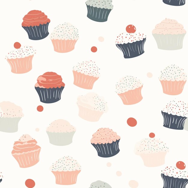 hay muchos cupcakes en un fondo blanco con puntos generativos ai