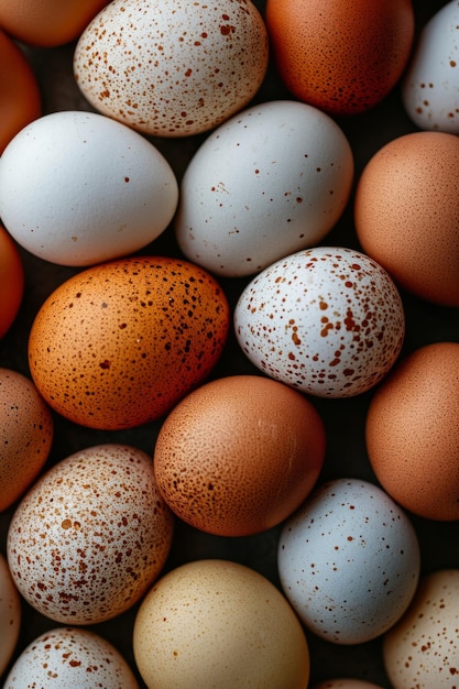 Hay muchos huevos de gallina en la bandeja en la mesa.