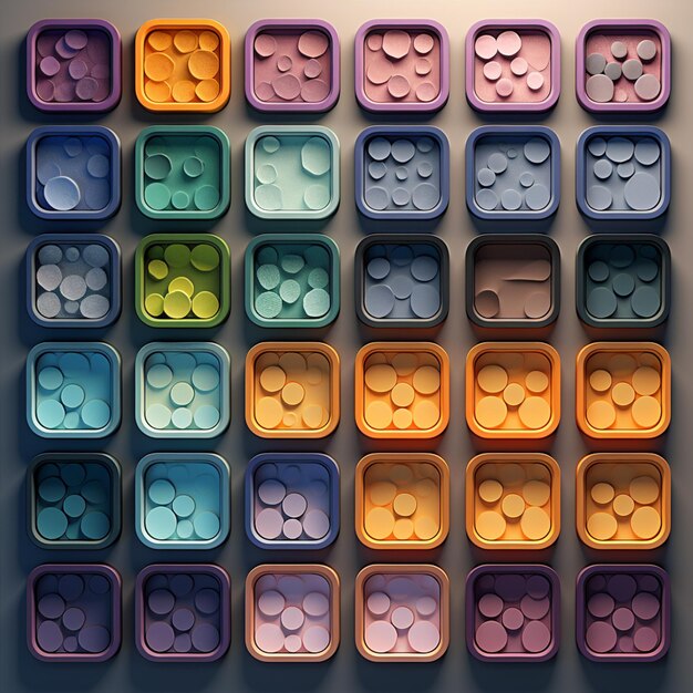 Hay muchos legos de diferentes colores dispuestos en una fila generativa ai