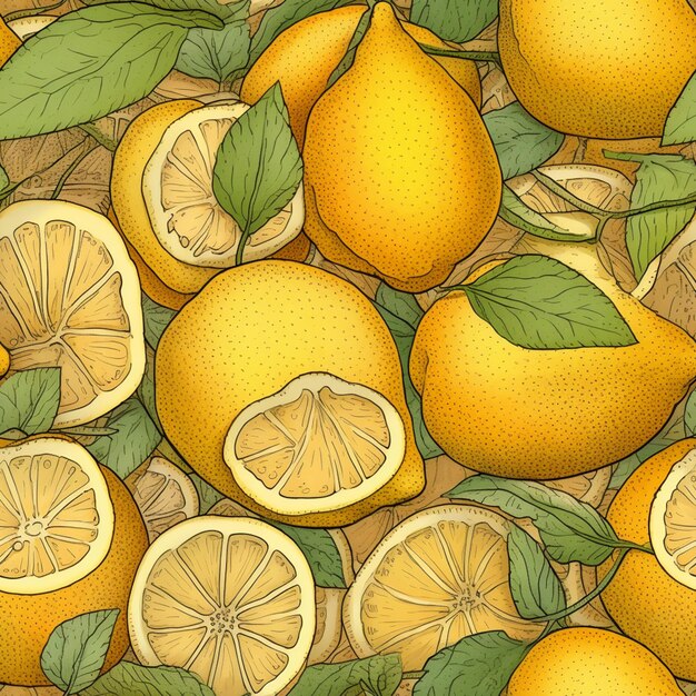 Hay muchos limones que están en la mesa juntos generativo ai