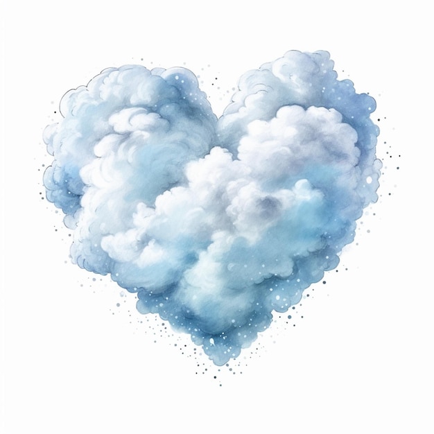 Hay una nube en forma de corazón en la forma de un corazón generativo ai