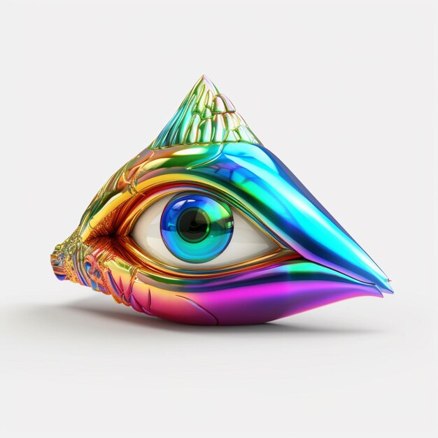 hay un objeto colorido con un ojo grande dentro de él ai generativa