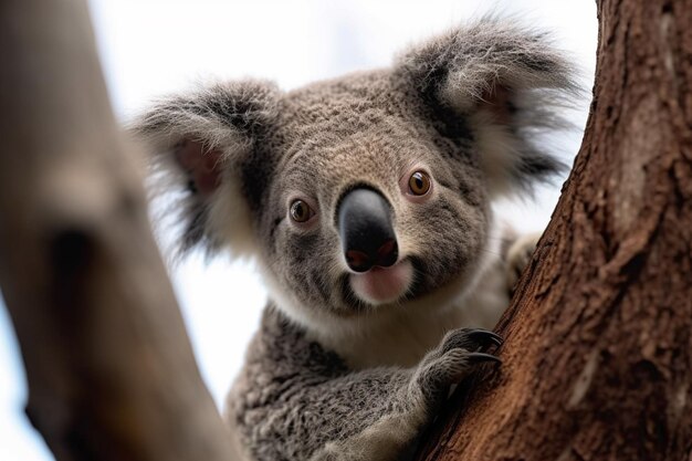 hay un oso koala que está sentado en un árbol ai generativo