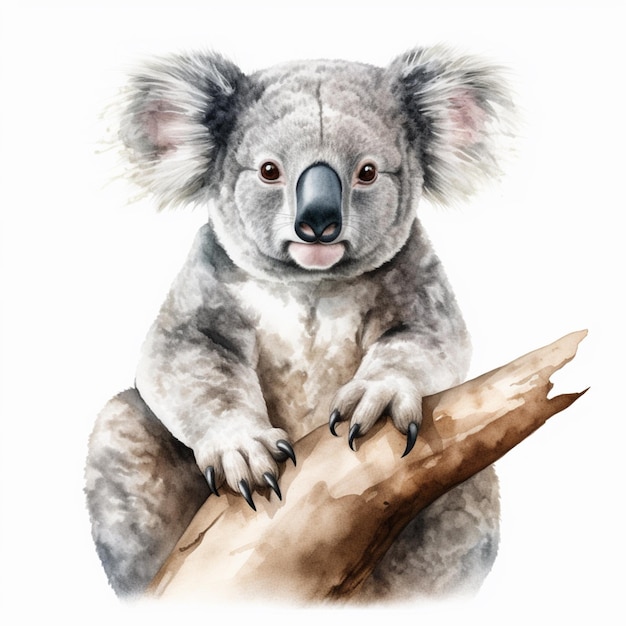 Hay un oso koala que está sentado en una rama del árbol generativo ai
