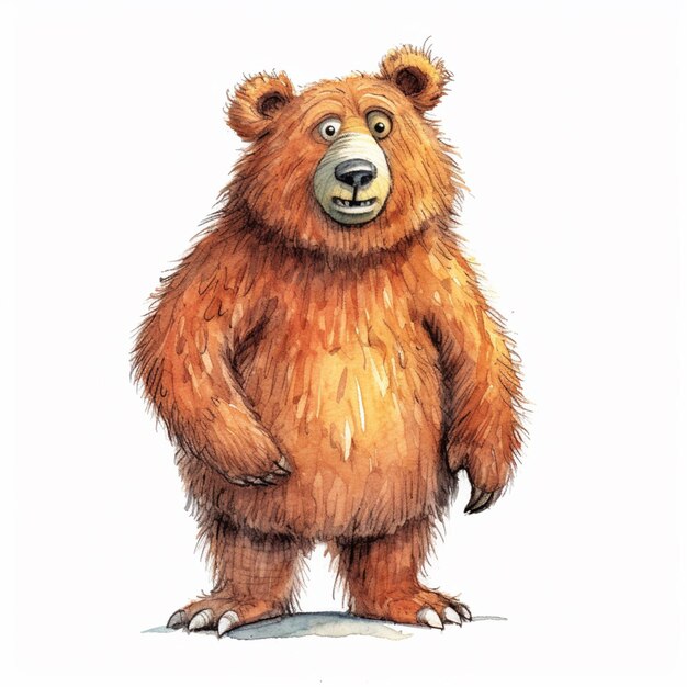 Foto hay un oso marrón de pie con sus patas en sus patas generativo ai