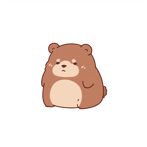 Hay un oso marrón sentado en el suelo con los ojos cerrados.