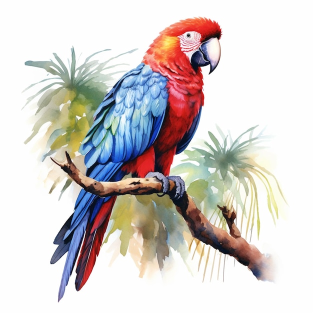 hay un pájaro colorido sentado en una rama de un árbol generativo ai