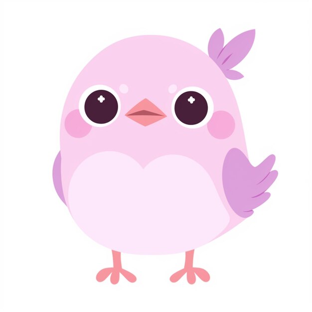 Hay un pájaro rosado con un pico rosado y un corazón rosado generativo ai