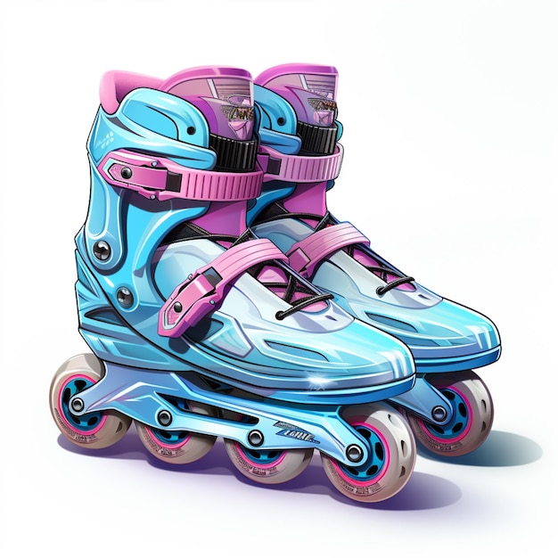 hay un par de patines con ruedas sobre una superficie blanca ai generativa