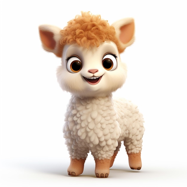 hay una pequeña oveja blanca con una cabeza marrón y una gran sonrisa generativa ai