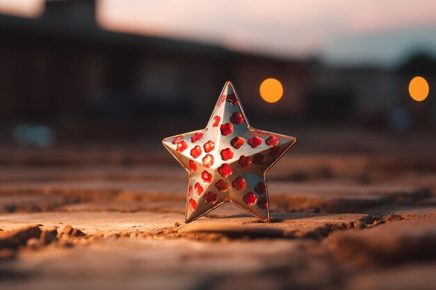 hay un pequeño objeto en forma de estrella en el suelo ai generativo