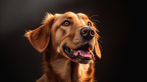 Hay un perro que está mirando algo generativo.