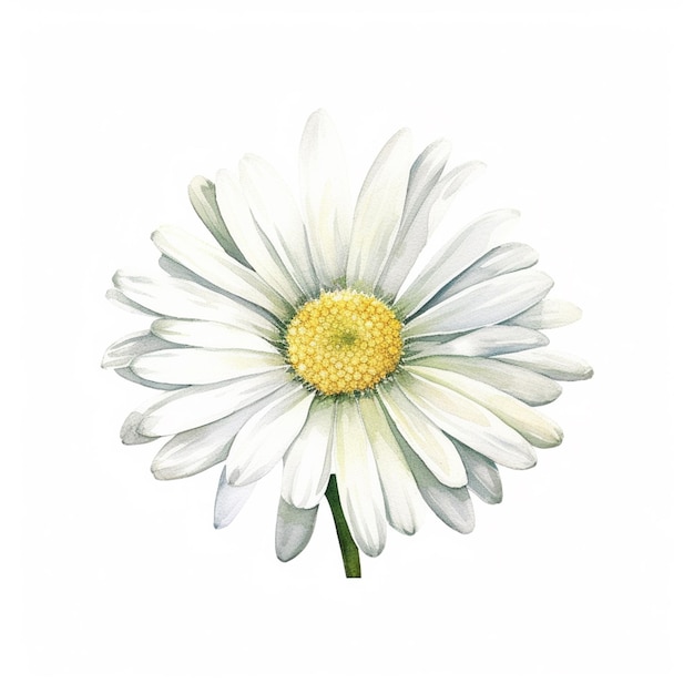 Foto hay una pintura a la acuarela de una flor blanca en un fondo blanco generativo ai