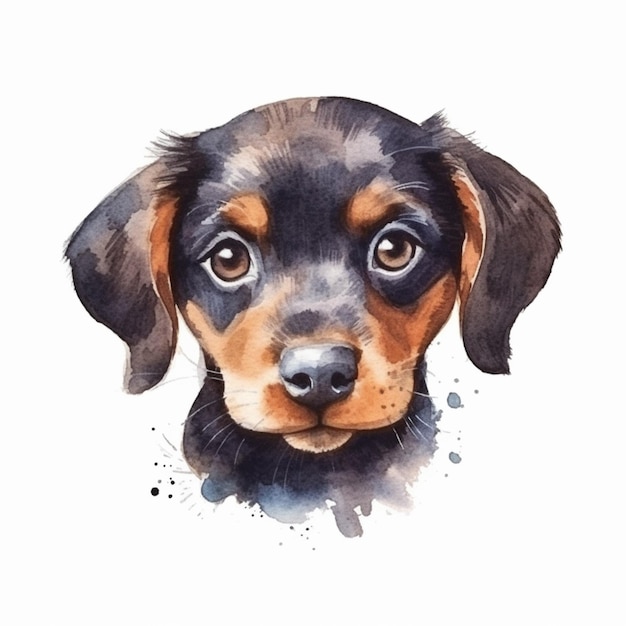 Hay una pintura a la acuarela de un perro con una mirada triste generativa ai