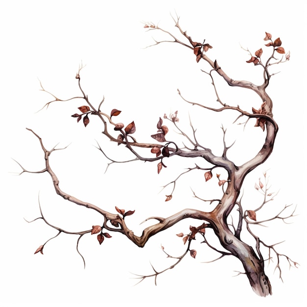 Hay una pintura de un árbol con hojas en él generative ai
