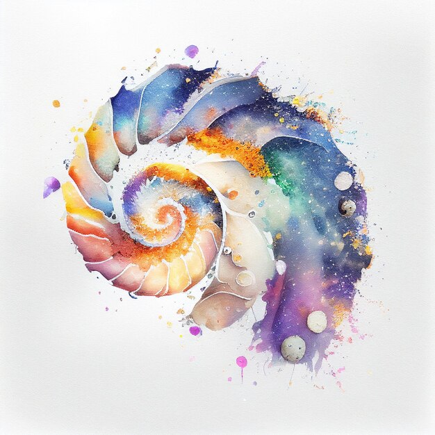 Foto hay una pintura de un diseño en espiral con muchos colores generativo ai