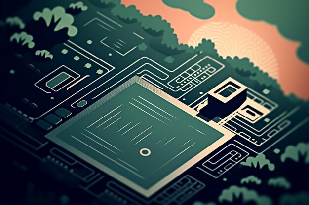 hay una placa de circuitos de computadora con un ratón de computadora en ella generativa ai